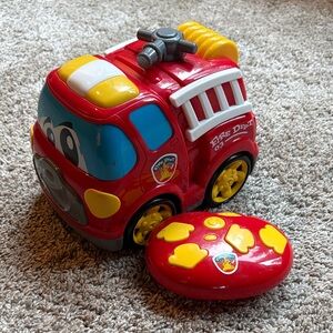 Red and Yellow Fire Rescue Remote Control Toy Truck LIKE NEW